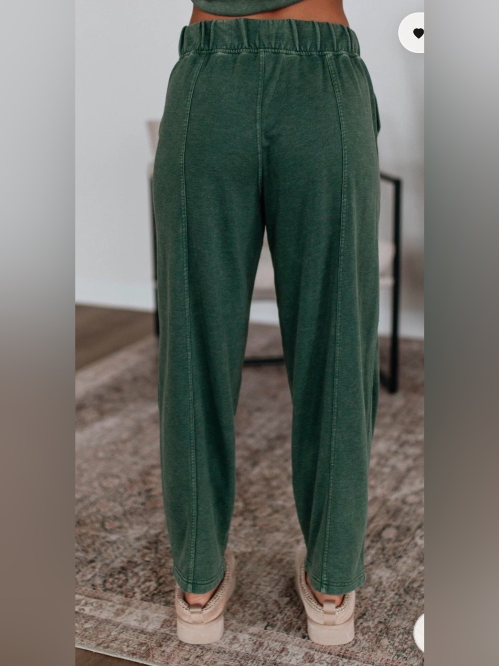 New Rae Mode Brailyn Wide Leg Barrel Sweatpants ~ Mineral Wash Green - Picture 4 of 12